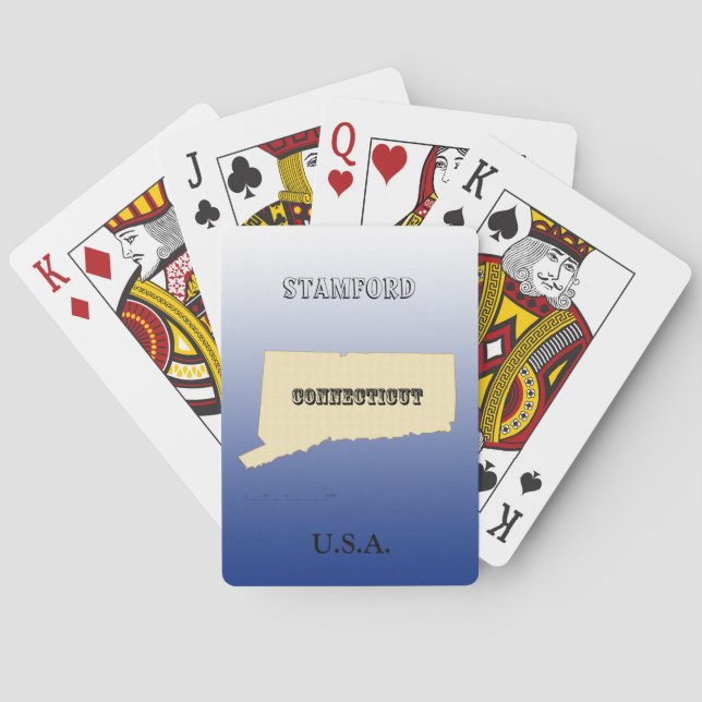 Playing Cards - Connecticut State Map with City (Back)