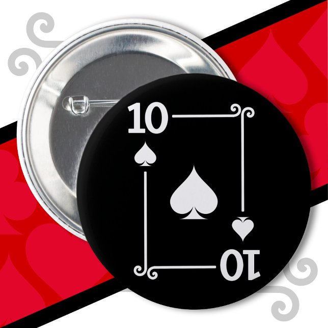 Playing Cards Costume 10 Spades Card Ten Card Button (Creator Uploaded)