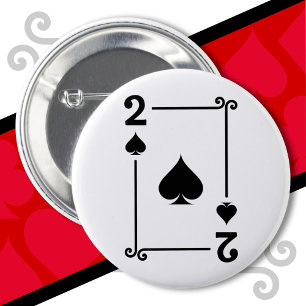 Playing Cards Costume 2 Spades Card Two Card Button