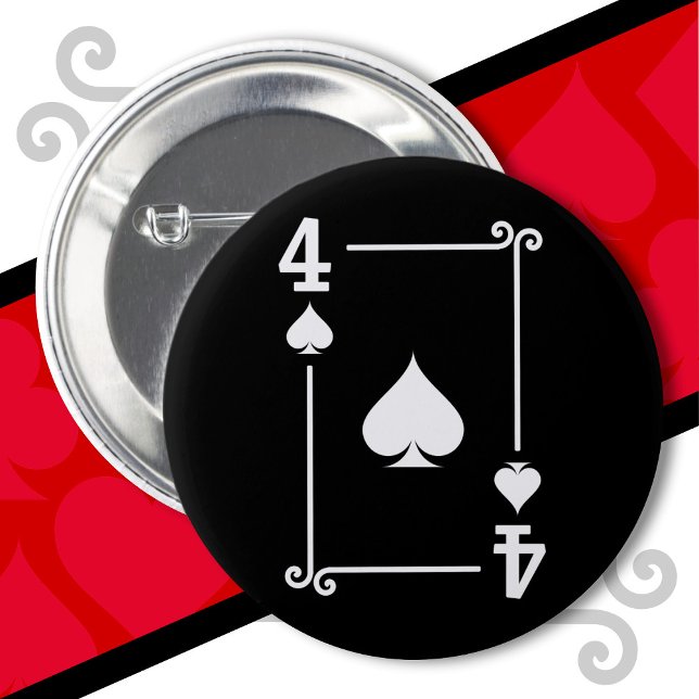 Playing Cards Costume 4 Spades Card Four Card Button (Creator Uploaded)