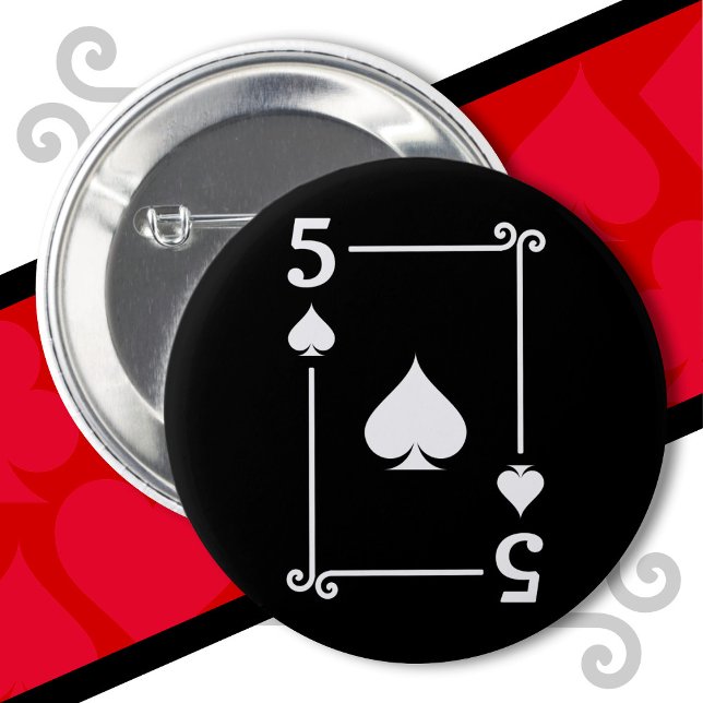 Playing Cards Costume 5 Spades Card Five Card Button (Creator Uploaded)