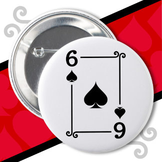 Playing Cards Costume 6 Spades Card Six Card Button