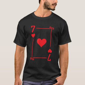 Playing Cards Costume 7 Hearts Card Seven Card T-Shirt