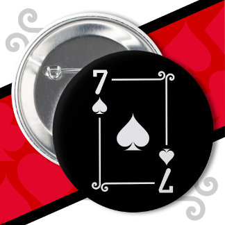 Playing Cards Costume 7 Spades Card Seven Card Button
