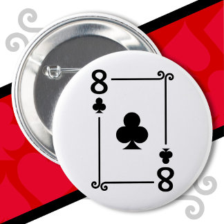 Playing Cards Costume 8 Clubs Card Eight Card Button