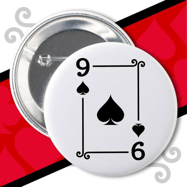 Playing Cards Costume 9 Spades Card Nine Card Button (Creator Uploaded)