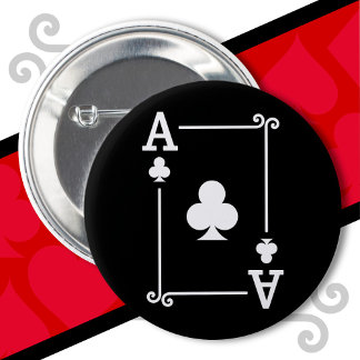 Playing Cards Costume Ace Clubs Card Ace Card Button
