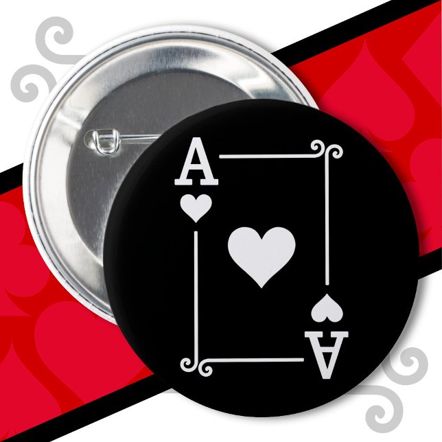 Playing Cards Costume Ace Hearts Card Ace Card Button (Creator Uploaded)