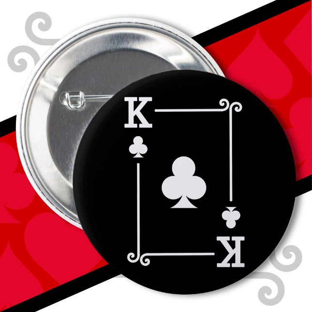 Playing Cards Costume Clubs Card Suit King Clubs Button (Creator Uploaded)