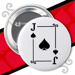 Playing Cards Costume Jack Card Spades Jack Card Button