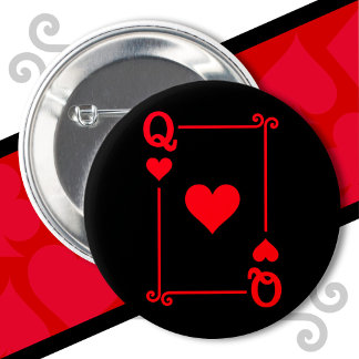 Playing Cards Costume Queen Hearts Card Queen Card Button