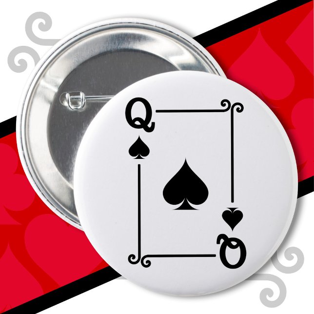 Playing Cards Costume Queen Spades Card Queen Card Button (Creator Uploaded)