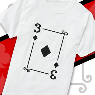 Playing Cards Costume Three Card 3 of Diamonds T-Shirt