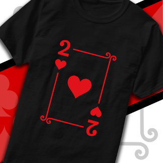 Playing Cards Costume Two Card 2 of Hearts T-Shirt