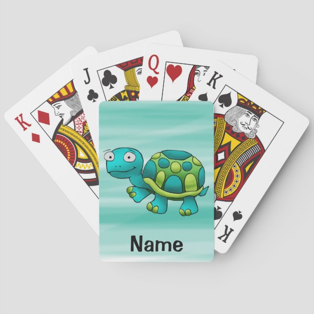 Playing Cards, Cute Turtle Cartoon Poker Cards (Back)