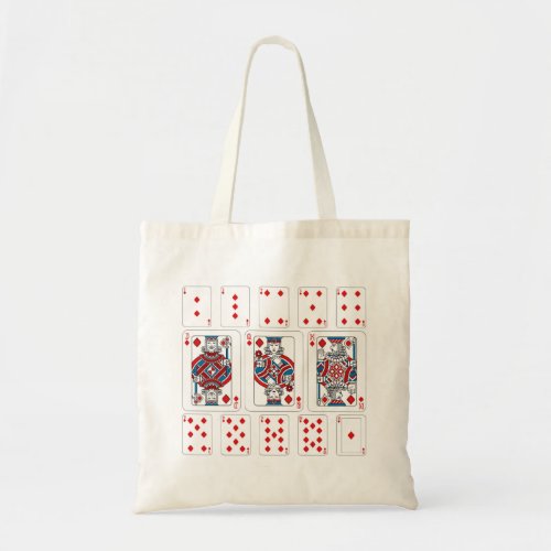 Playing Cards Diamonds Red Blue and Black Tote Bag