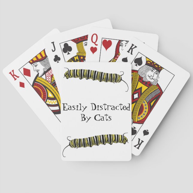 Playing Cards Easily Distracted by Cat (erpillars) (Back)