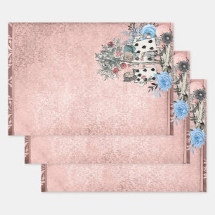 Playing Cards from Alice in Wonderland Pink Craft Wrapping Paper Sheets