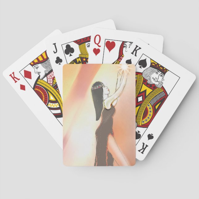 playing cards, goddess,star, tarot,cartomancy,art poker cards (Back)