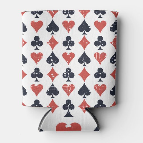 Playing Cards Grunge Abstract Pattern Can Cooler