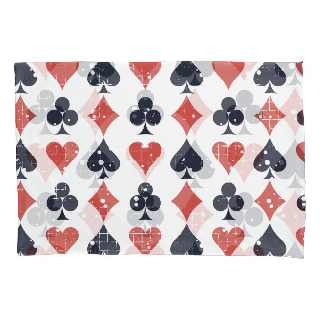 Playing Cards: Grunge Abstract Pattern Pillow Case (Front)
