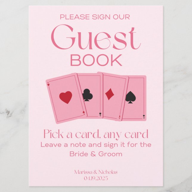 Playing Cards Guest Book Sign (Front)
