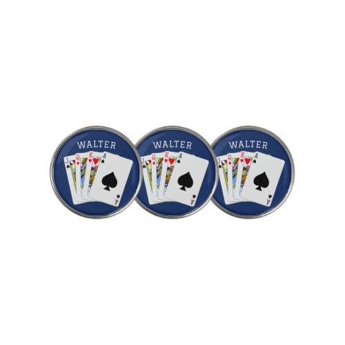 Playing Cards Jack, Queen, King, Ace Golf Ball Marker