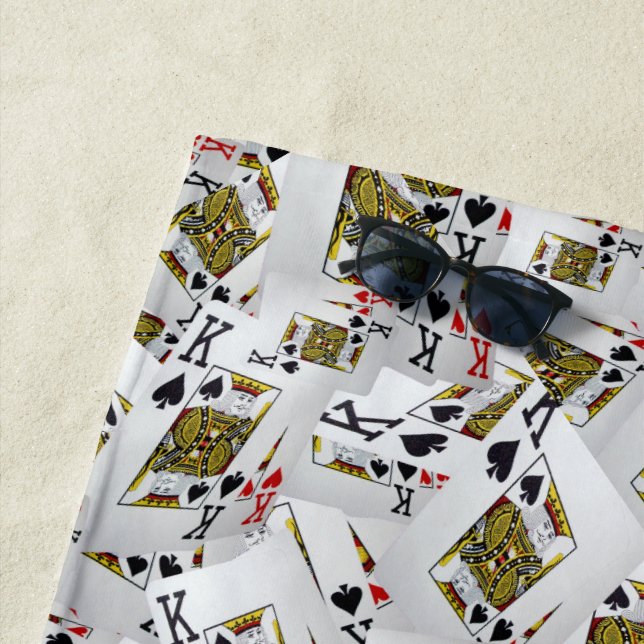 Playing Cards Kings Layered, Beach Towel (In Situ)