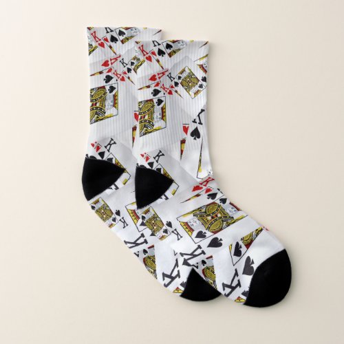 Playing Cards Kings Layered Large Socks