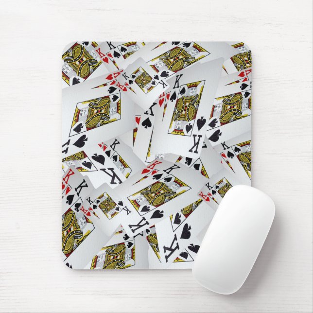 Playing Cards Kings Layered, Mousepad (With Mouse)
