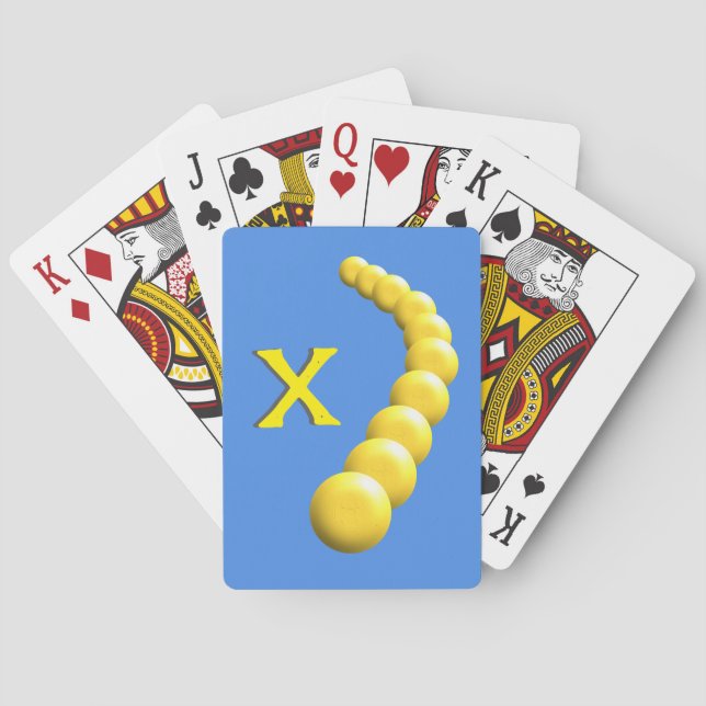 Playing Cards - Line of Yellow Balls with Initial (Back)