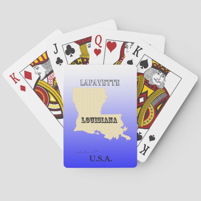 Playing Cards - Louisiana State Map with City (Back)