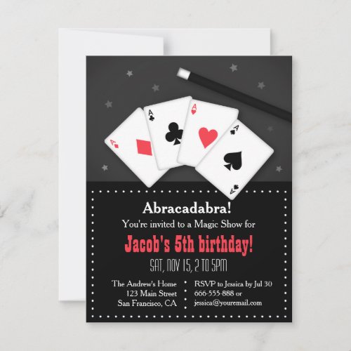 Playing Cards Magic Party Invitations