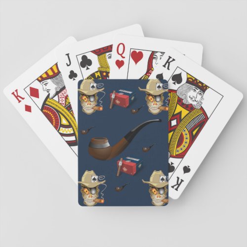 Playing cards man cave blue cigar for him