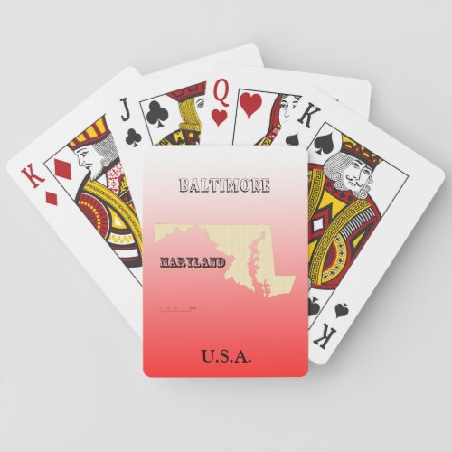 Playing Cards _ Maryland State Map with City