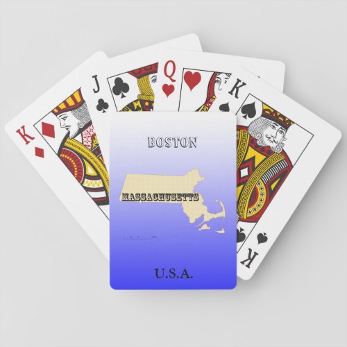 Playing Cards _ Massachusetts State Map with City