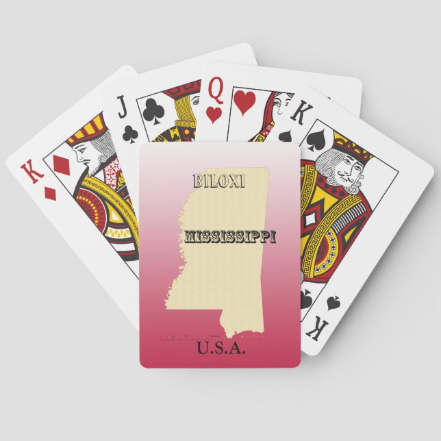 Playing Cards - Mississippi State Map with City (Back)