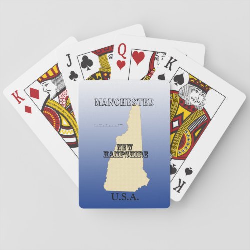 Playing Cards _ New Hampshire State Map with City