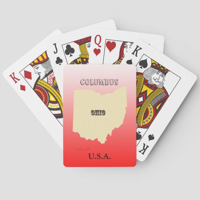 Playing Cards - Ohio State Map with City (Back)