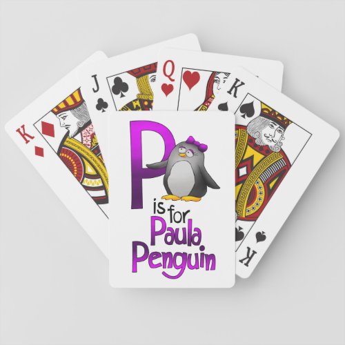 Playing Cards P is for Paula Penguin Poker Cards