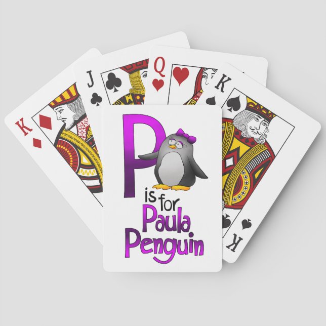 Playing Cards, P is for Paula Penguin Poker Cards (Back)