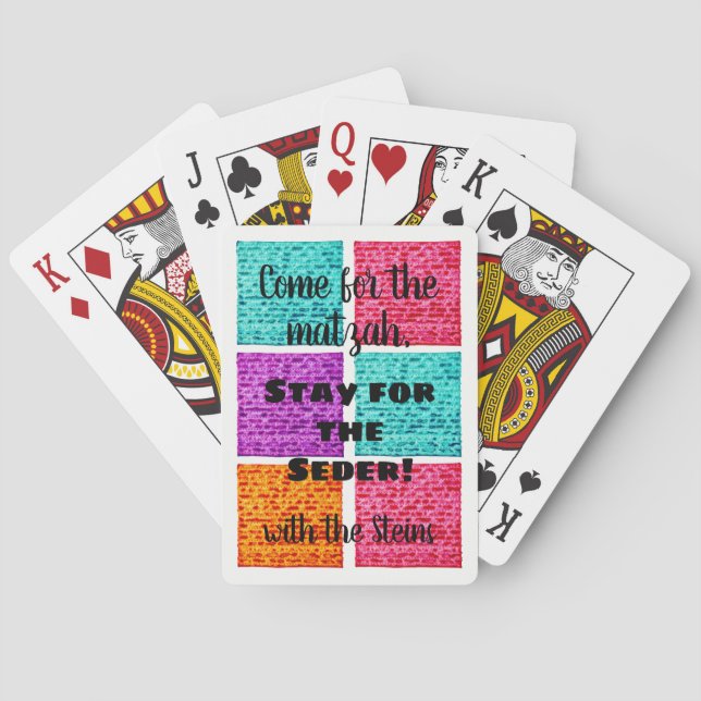 Playing Cards Passove Funny Colorful Matzah (Back)