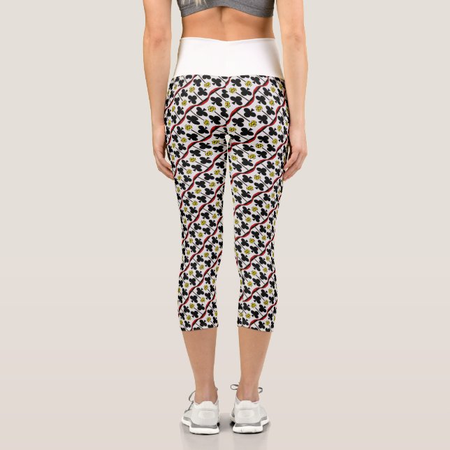 Playing cards pattern capri leggings (Back)