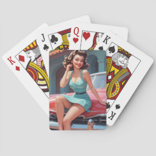 Playing Cards, Poker Cards, Pin-up, Brunette Poker Cards