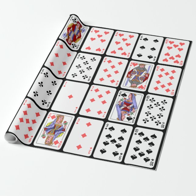 Playing Cards Poker Euchre Gift Wrap (Unrolled)