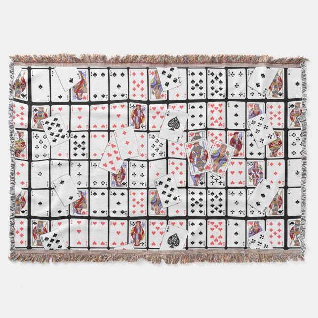Playing Cards Poker Euchre Throw Blanket (Front)