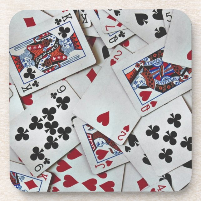 Playing Cards Poker Games Queen King Beverage Coaster (Front)