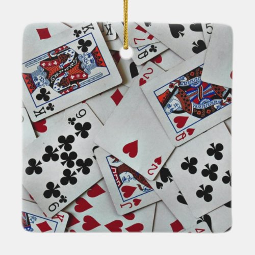 Playing Cards Poker Games Queen King Ceramic Ornament