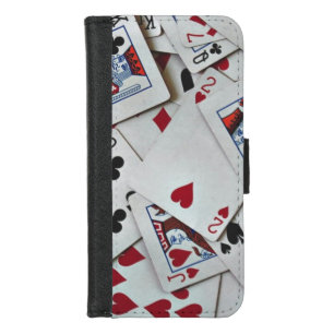 Playing Cards Poker Games Queen King iPhone 8/7 Wallet Case