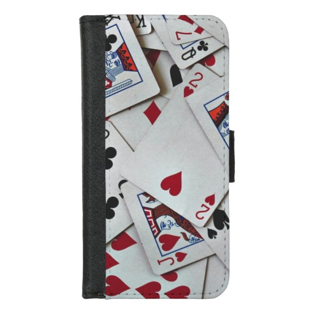 Playing Cards Poker Games Queen King iPhone Wallet Case (Front)
